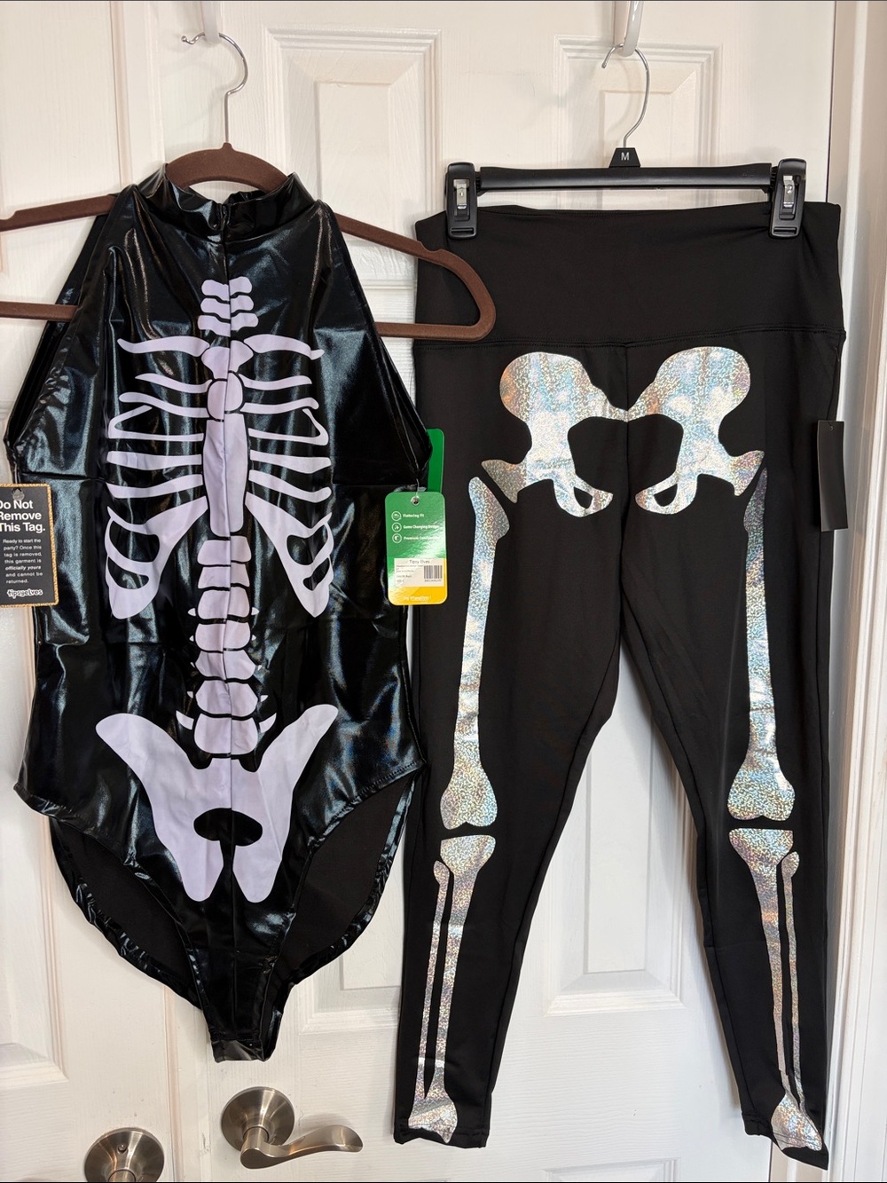Tipsy Elves HALLOWEEN BUNDLE Black Skeleton Costumes WITH Holographic Bones S M